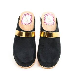 Lili & Lala Malmö Black Leather Clogs Size 40 - Chic European Style! EUC